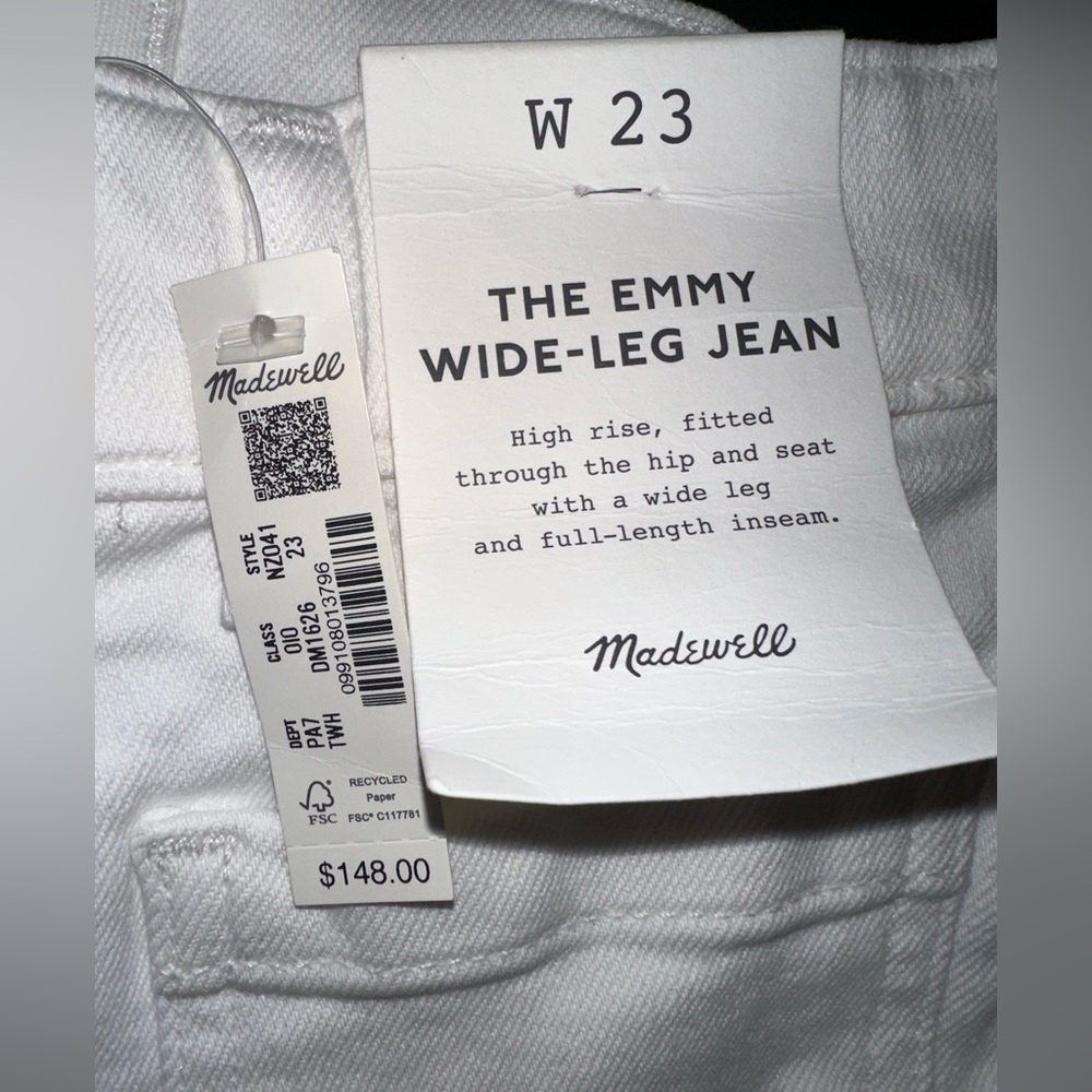 Madewell The Emmy Wide-Leg Jean in Super Stretch Denim Women’s Size 23 Brand New - Picture 6 of 6